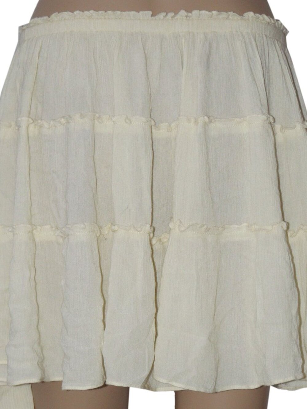 Free People Free-Est Jolie Mini Skirt Gauzey Tiered Ruffle Trim S - Picture 6 of 7
